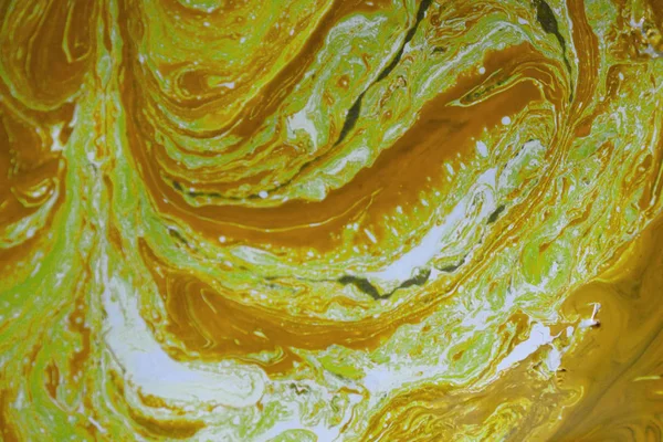 Marble Abstract Acrylic Background Nature Green Marbling Artwork Texture Golden — Stock Photo, Image