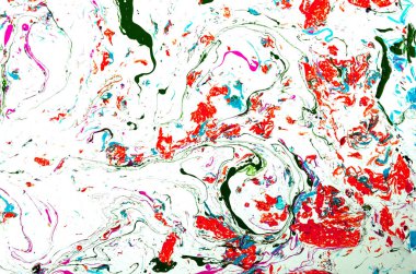 Sanat şaheseri. Soyut Yağlıboya Resim. Eller tarafından boyalı resim. Farklı renkteki darbeleri. Modern sanat. El yapımı.