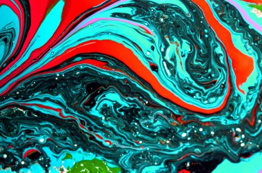 Altın Ebru doku tasarım. Mavi ve altın mermer desen. Sanat sıvı.