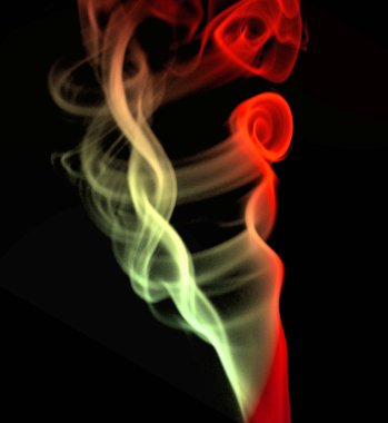 Beyaz üzerine pembe ve mavi renkli duman desen