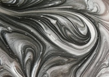 Mavi ve altın sıvı doku. Suluboya elle çizilmiş Ebru illüstrasyon. Mürekkep mermer arka plan.