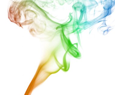 soyut mavi duman beyaz arkaplanda izole