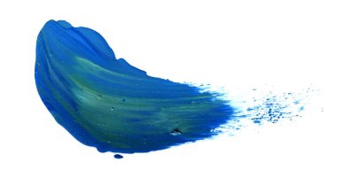 Beyaz arka plan üzerinde izole turkuaz fırça darbesi