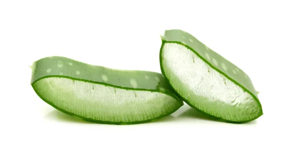 Aloe Vera Feuille Fraîche Isolé Sur Fond Blanc — Photo