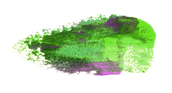 Pennello Verde Tratto Isolato Sfondo Bianco — Foto Stock