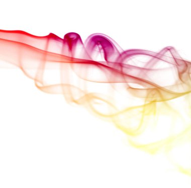 Beyaz bir arka plan üzerinde dumanı bulutu