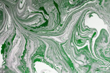 Mavi, yeşil ve altın sıvı doku. Elle çizilmiş Ebru arka plan. Mürekkep mermer soyut desen 