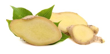 zencefil tozu ve kök ve yaprakları kaşığı rendelenmiş