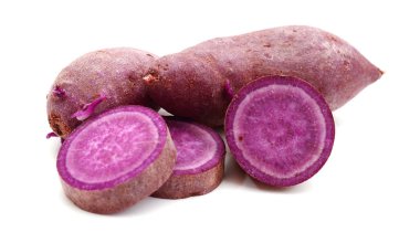 Beyaz arka plan üzerinde taze garnet yam