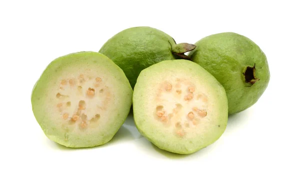 Guava Elszigetelt Fehér Háttér — Stock Fotó