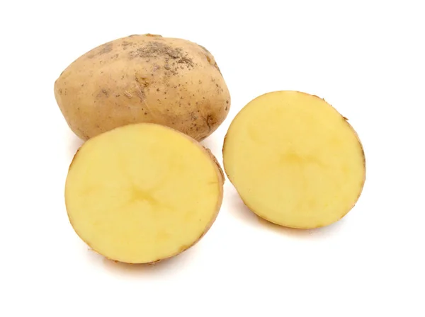 Fresh Sliced Potatoes White Background — Stock Photo, Image