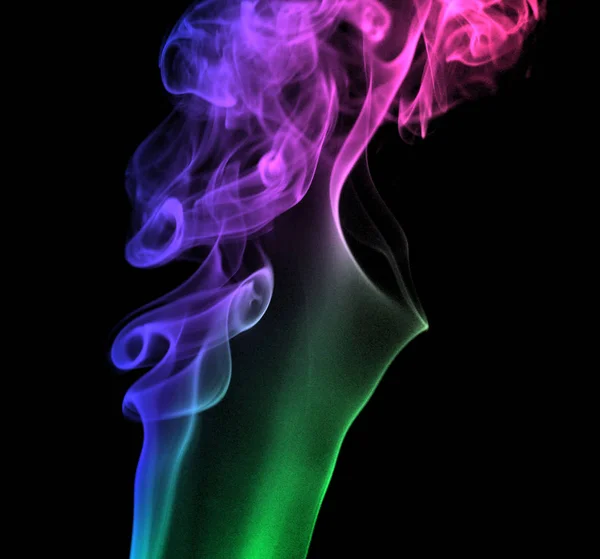 Kouř Bílém Barevný Rainbow — Stock fotografie