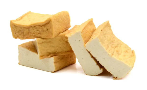 Tofu Skuren Kuber Isolerad Vit Bakgrund — Stockfoto