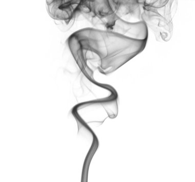 Beyaz arkaplanda yeşil duman hareketi soyut.