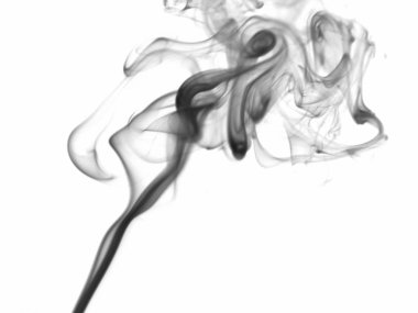 Beyaz arka planda pembe duman sanatı. mürekkep rengi.