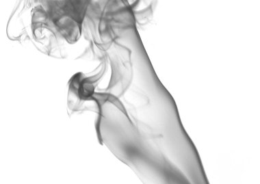 Beyaz arka planda pembe duman sanatı. mürekkep rengi.