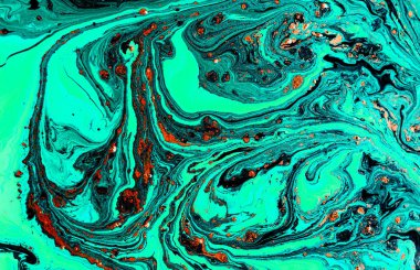 Mavi bilye deseni. Altın mermer sıvı doku. 