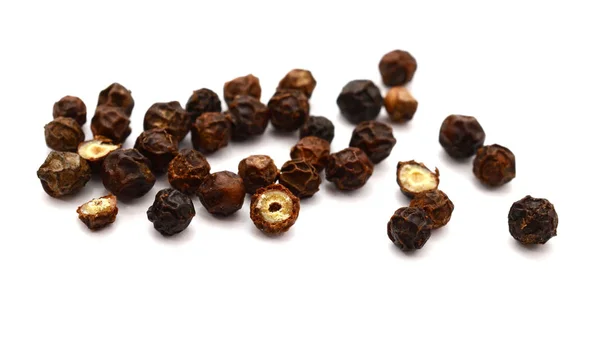 Peppercorns Isolado Fundo Branco — Fotografia de Stock