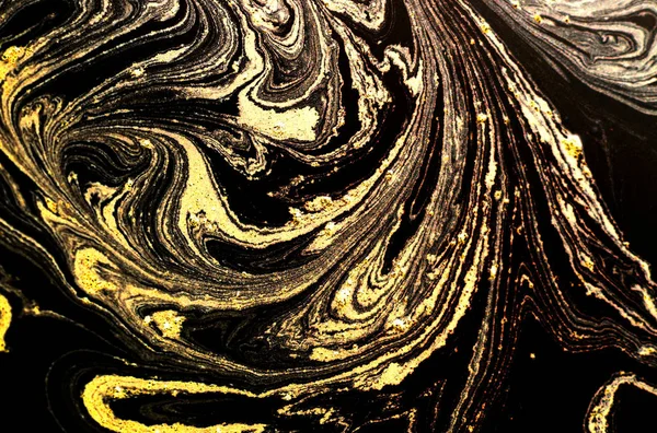 大理石抽象丙烯酸背景 自然大理石艺术品纹理 金色闪光 — 图库照片