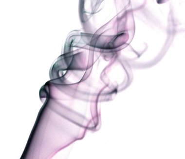 Beyaz arka plan üzerinde duman swirls.