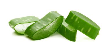 aloe vera izole taze yaprak beyaz arka plan