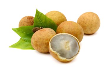 grup Longan meyveleri beyaz arkaplanda izole