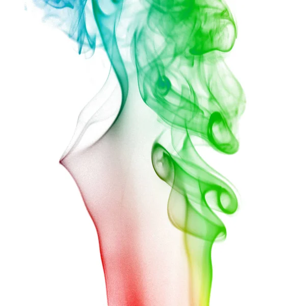 Fumo Colorato Gradiente Sul Bianco — Foto Stock