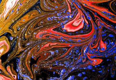 sanatsal doku mavi, mor ve yeşil boya swirls ile uzay gibi görünüyor 