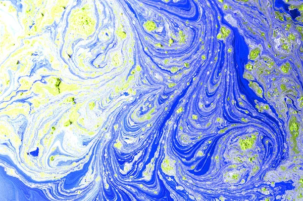 Green Gold Marbling Pattern Golden Powder Marble Liquid Texture — Stock Photo, Image