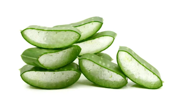 Aloe Vera Latar Belakang Putih — Stok Foto