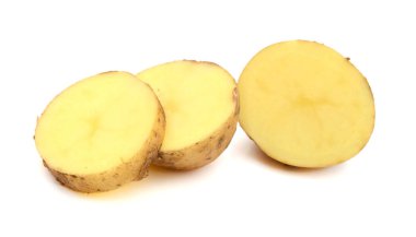 Patates çeşitlerinin Kuras. Beyaz arka plan üzerinde izole patates