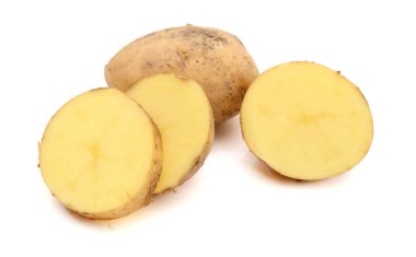 Patates çeşitlerinin Kuras. Beyaz arka plan üzerinde izole patates