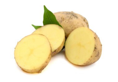 Patates Riviera kalitesi. Beyaz backgrou izole patates 