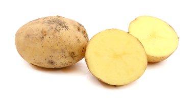 Patates Riviera kalitesi. Beyaz backgrou izole patates 