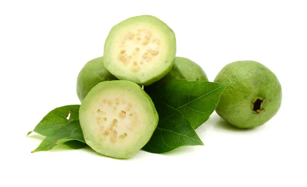 Guava Fruit Geïsoleerd Witte Achtergrond — Stockfoto