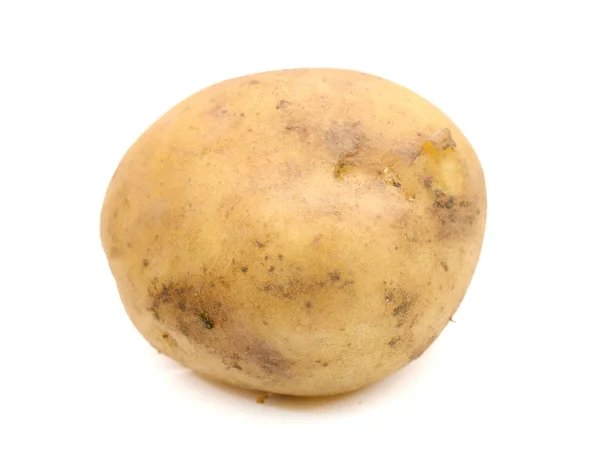 Verse Bruin Aardappelen Witte Achtergrond — Stockfoto