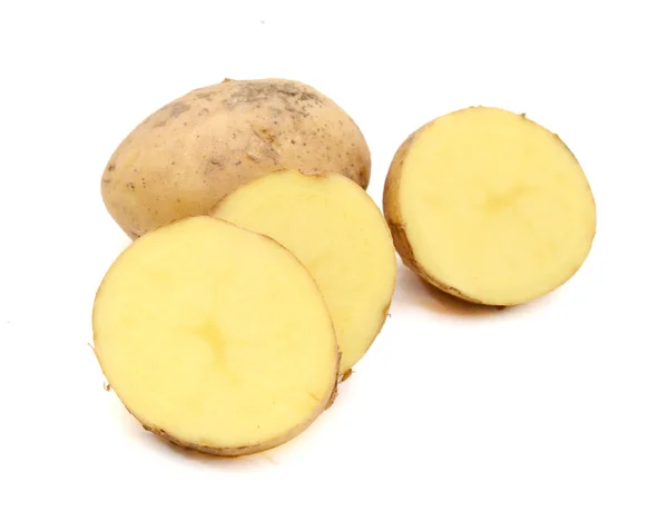 Qualidade Das Batatas Erou Batatas Isoladas Sobre Fundo Branco — Fotografia de Stock