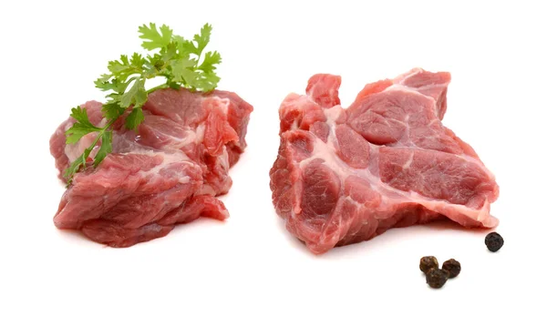 Crude Raw Rib Eye Steak Meat White Backgrounds — Stock Photo, Image