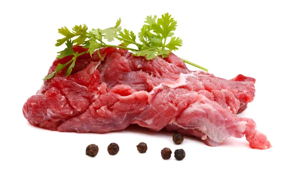 Crude Raw Rib Eye Steak Meat White Backgrounds — Stock Photo, Image