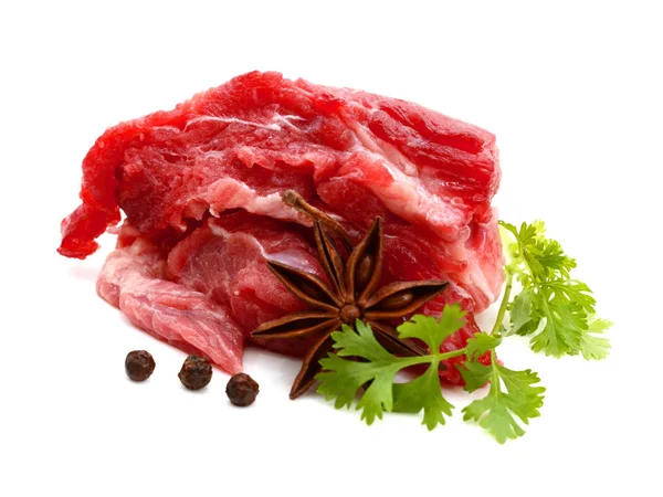 Beautiful Slices Organic Australian Raw Uncooked Lamb Leg Ste — Stock Photo, Image