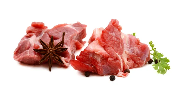 Fresh Raw Meat Isolated White Background — Stock Photo, Image