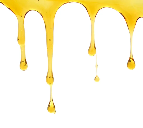 Honey Flows White Background — Stock Photo, Image