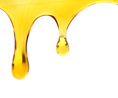 Beyaz arka plan üzerinde izole doğal şeffaf tatlım dökme 