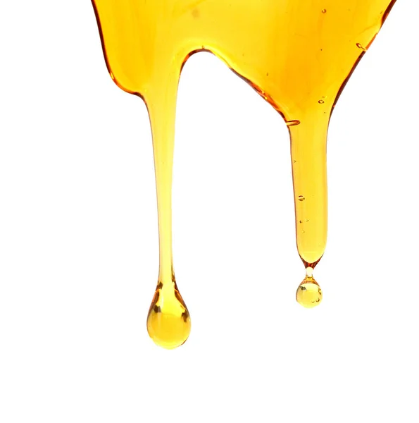 Set Stains Yellow Oil Drops White Background — Stock Photo, Image