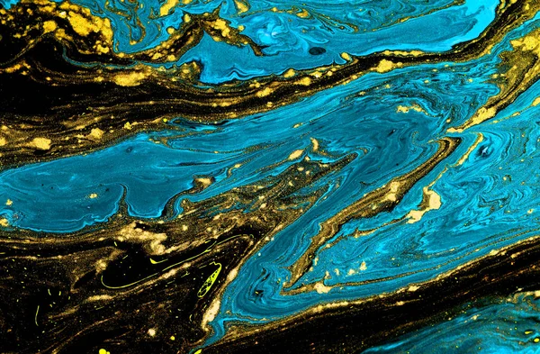 Diseño Textura Mármol Dorado Patrón Mármol Azul Dorado Arte Fluido — Foto de Stock