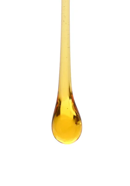 Sweet Honey Pouring Isolated White Background Honey Liquid Textured Drop — Stock Photo, Image