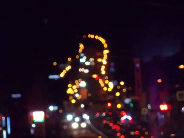 Highway Lit Lanterns Night City — Stock Photo, Image