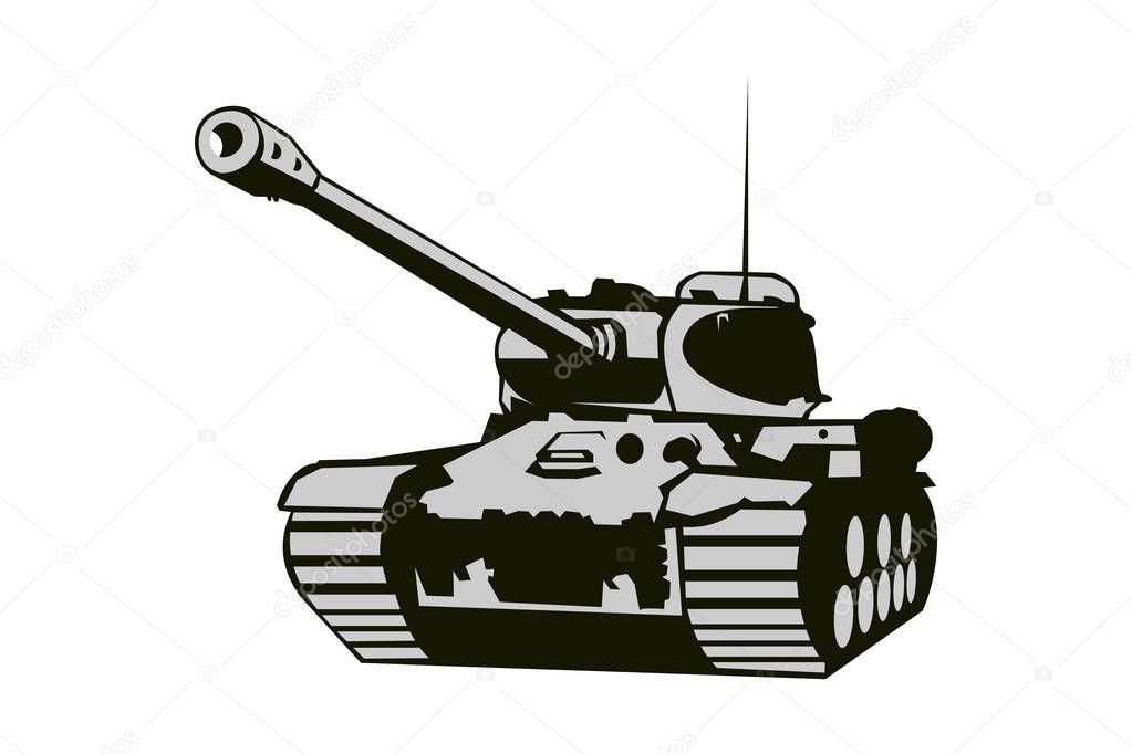 World War II Soviet Heavy Tank vector illustration