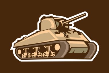 2. Dünya Savaşı orta tank vektör çizimi
