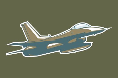 Amerikan savaş jeti ikonu vektör illüstrasyonu